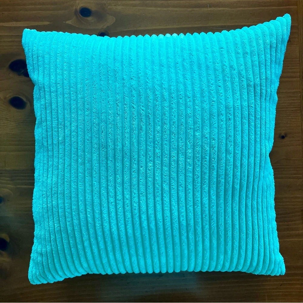 Teal Corduroy 16” Square Throw Pillows